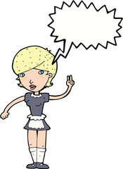 cartoon waitress taking order with speech bubble