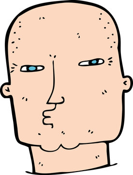 Cartoon Bald Tough Guy