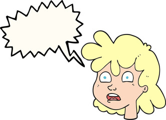 speech bubble cartoon female face