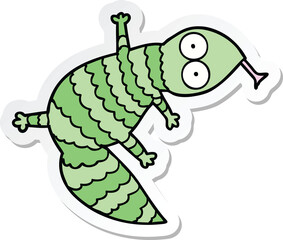 sticker of a cartoon lizard
