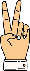 peace symbol two finger hand gesture illustration