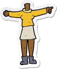 sticker of a cartoon female body