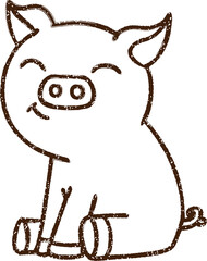 Fototapeta premium Pig Charcoal Drawing
