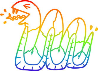rainbow gradient line drawing cartoon hissing snake