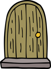 cartoon doodle old wood door