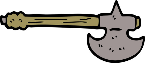 cartoon doodle medieval axe
