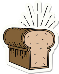 sticker of tattoo style loaf of bread