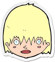 sticker of a cartoon staring woman