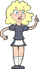 cartoon worried maid
