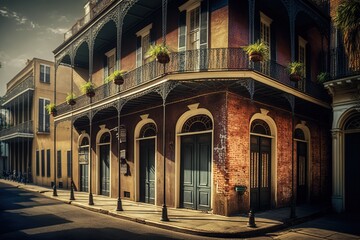 Fototapeta na wymiar Historic building in the French Quarter in New Orleans, USA