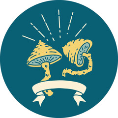icon of tattoo style mushrooms