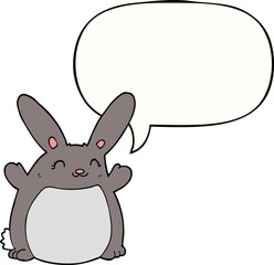 cartoon rabbit and speech bubble