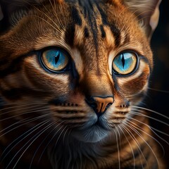 Detail of a brown cat portrait.