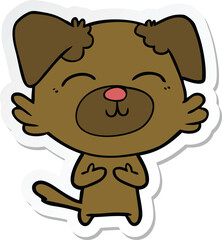 sticker of a cartoon dog