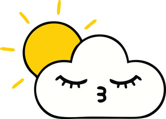 cute cartoon sunshine and cloud