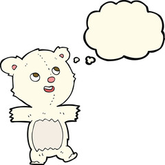 cartoon polar bear with thought bubble