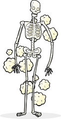 cartoon dusty old skeleton