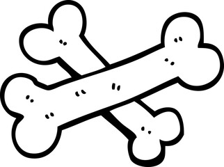 crossed bones black and white cartoon