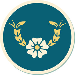 tattoo style sticker of a decorative flower