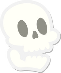 spooky halloween skull sticker