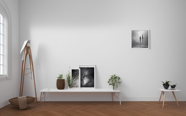 Rahmen/Poster mockup, Innenraum mit grauen Wänden