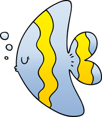 quirky gradient shaded cartoon fish