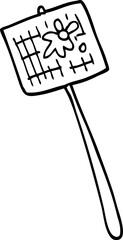 line drawing cartoon fly swatter