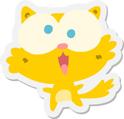 crazy cartoon cat sticker