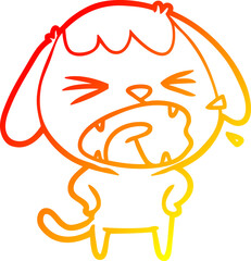warm gradient line drawing cute cartoon dog barking