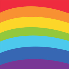 Rainbow flag movement lgbt, flat icon. Symbol of sexual minorities, gays and lesbians. Vector illustration of a colorful canvas