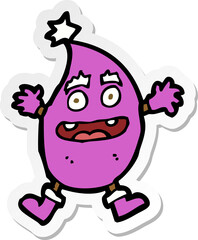 sticker of a cartoon funny creature