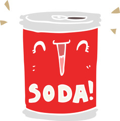 flat color style cartoon soda can