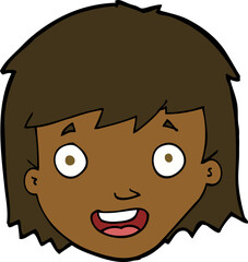 cartoon happy female face