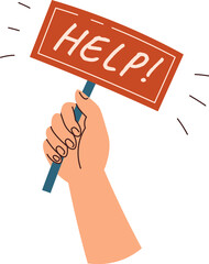 Hand hold help sign flat icon
