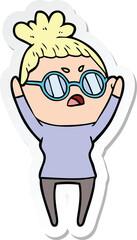 sticker of a cartoon annoyed woman