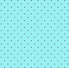 Mint and black polka dot pattern, seamless texture background. Minimal fashionable design. Polka dots trendy background, tile. For fabric pattern, card, decor, wrapping paper © Tanita