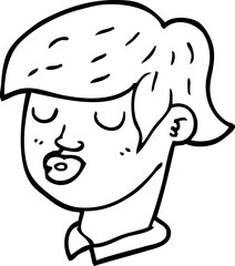 line drawing cartoon content face