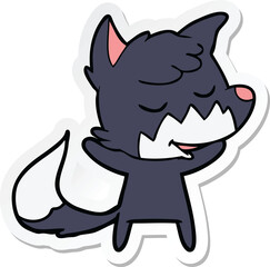 sticker of a friendly cartoon fox