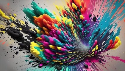 Explosion of colors, color bomb exploding, wallpaper, background