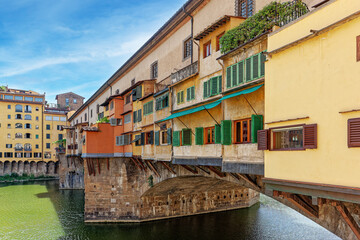 Fototapeta na wymiar Florence, Italy. Ponte Vecchio Bridge crossing the Arno River