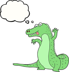 thought bubble cartoon crocodile
