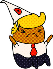 cartoon kawaii man in dunce hat