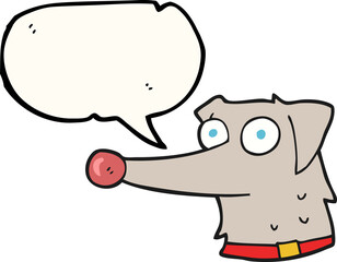 speech bubble cartoon dog with collar