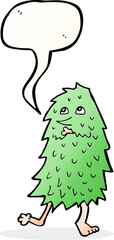 cartoon monster with speech bubble