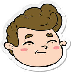 Fototapeta premium sticker of a cartoon male face