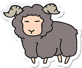 sticker of a quirky hand drawn cartoon ram