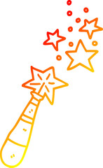 warm gradient line drawing cartoon magic wand