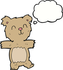 cartoon cute teddy bear with thought bubble