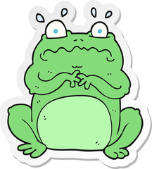 sticker of a cartoon funny frog