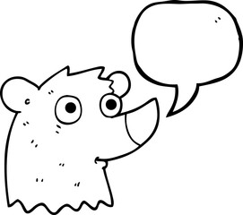 speech bubble cartoon bear